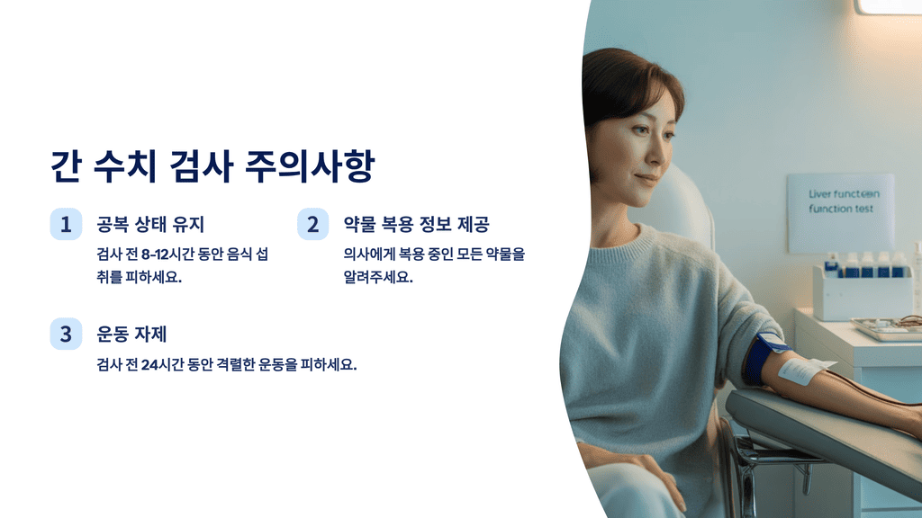 간 수치 검사 주의사항