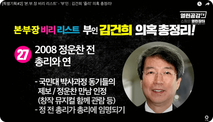 김건희 윤석열 최은순 장모 가족관련 의혹 리스트
