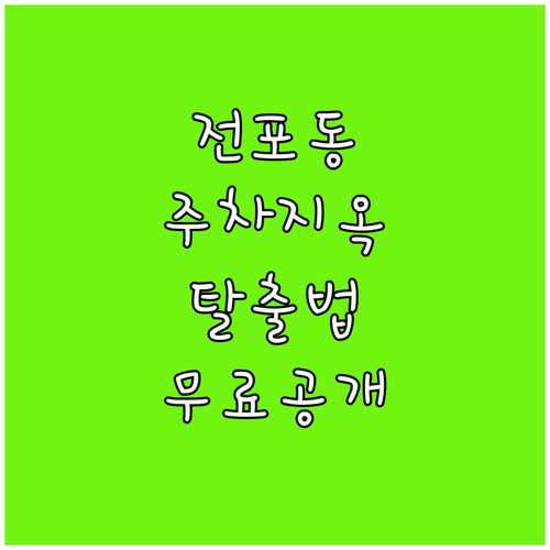 전포동 카페거리 주차 지옥 탈출법 공..
