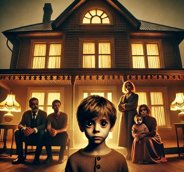 소설 다섯째 아이의 가족이 모인 그림