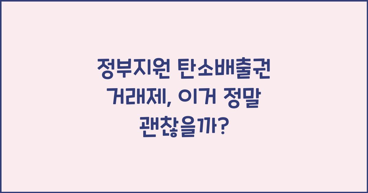 정부지원 탄소배출권 거래제  