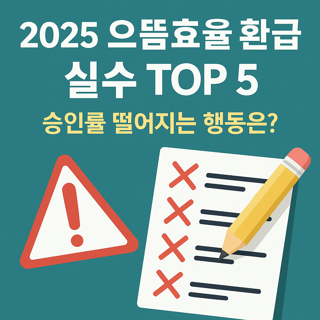 으뜸효율 환급 실수 TOP 5