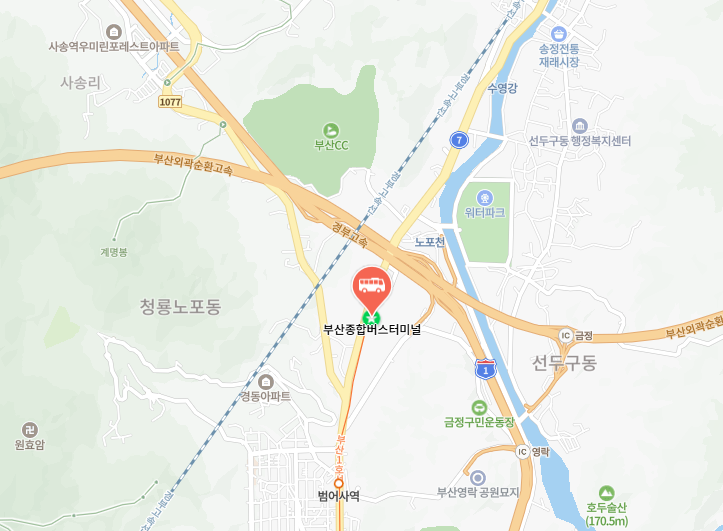 부산종합버스터미널 위치-지도