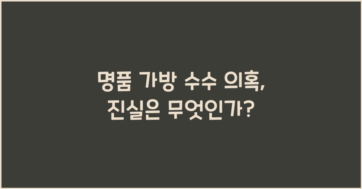 명품 가방 수수 의혹