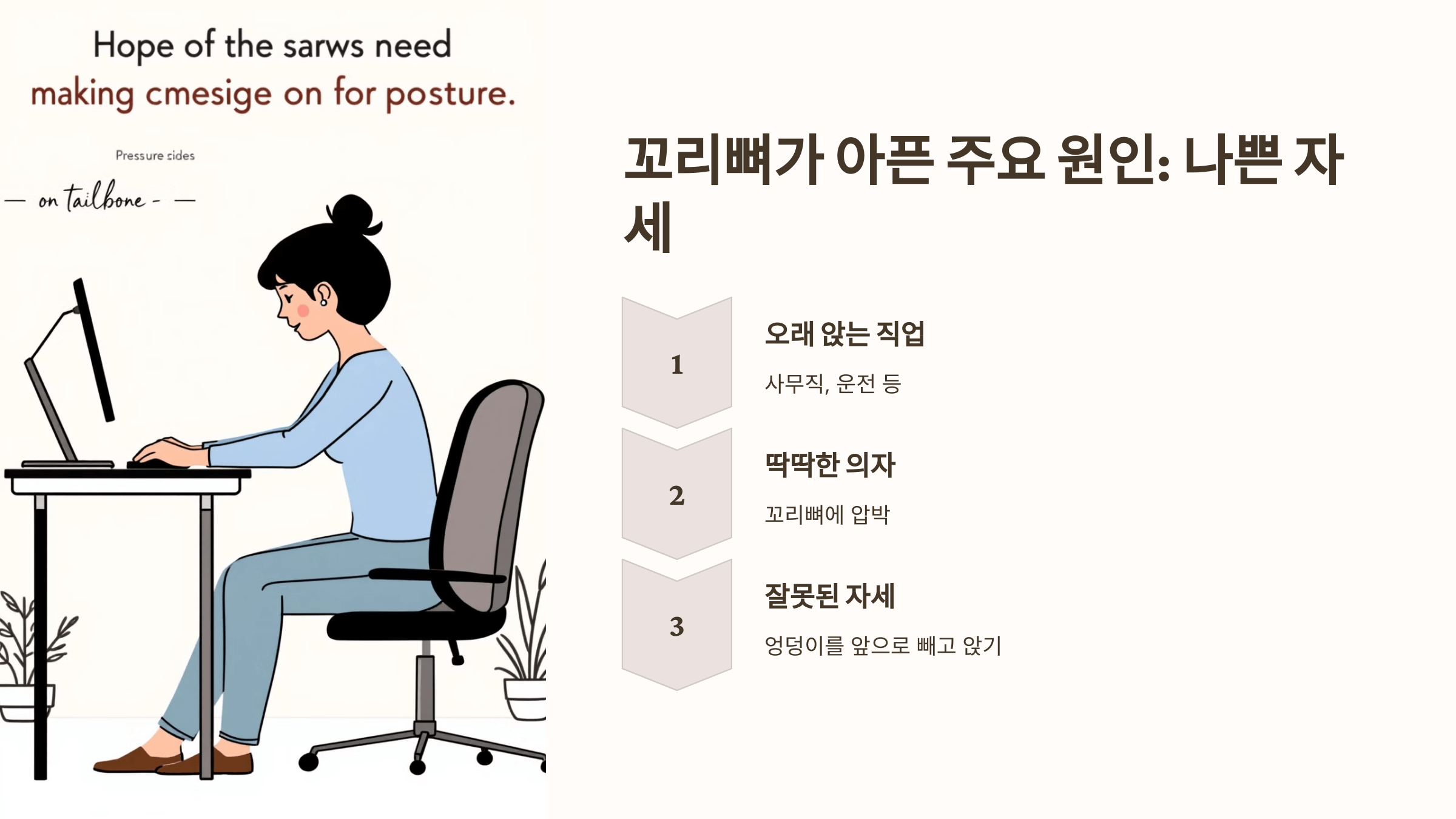 꼬리뼈 사진입니다.