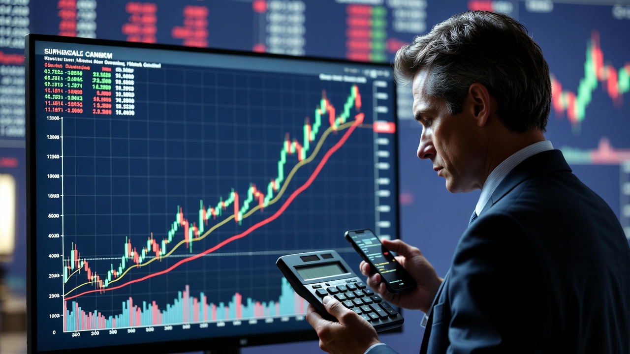 상승 차트와 불안한 투자자