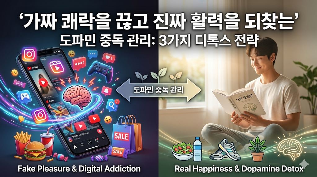 도파민 중독 관리: 뇌를 지치게 하는 가짜 쾌락을 끊고 진짜 행복을 되찾는 3가지 디톡스 전략