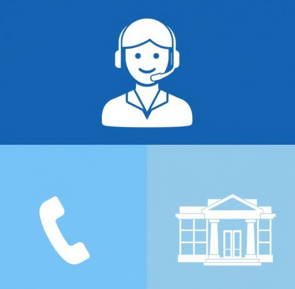 상담원 모습, 전화기, 건물 입니다.