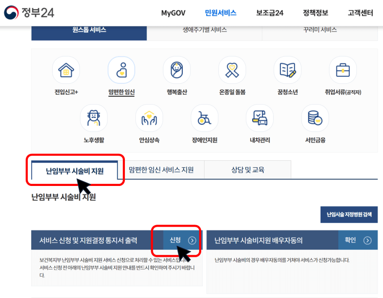 난임부부 시술비 지원 신청방법