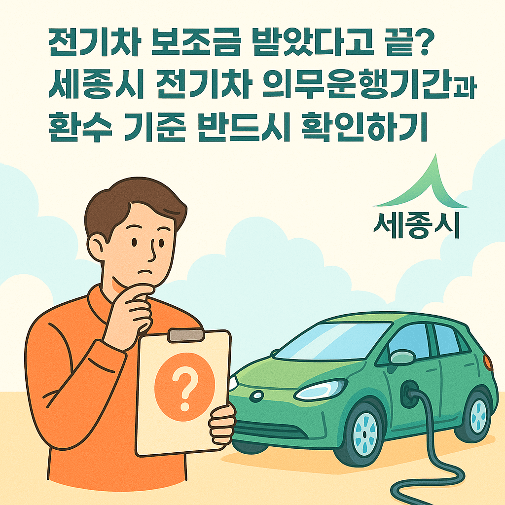 세종시 전기차 의무운행기간과 환수 기준