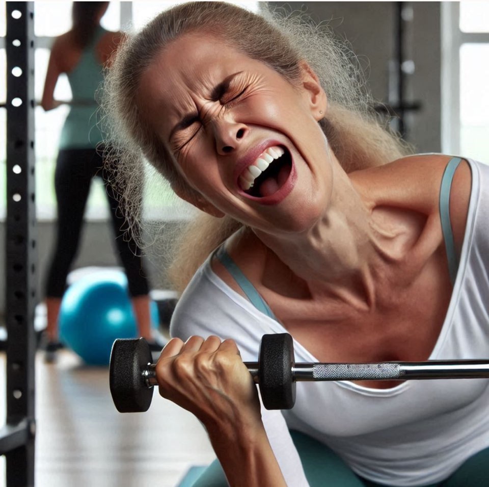 유연성 부족한 운동하는 중년