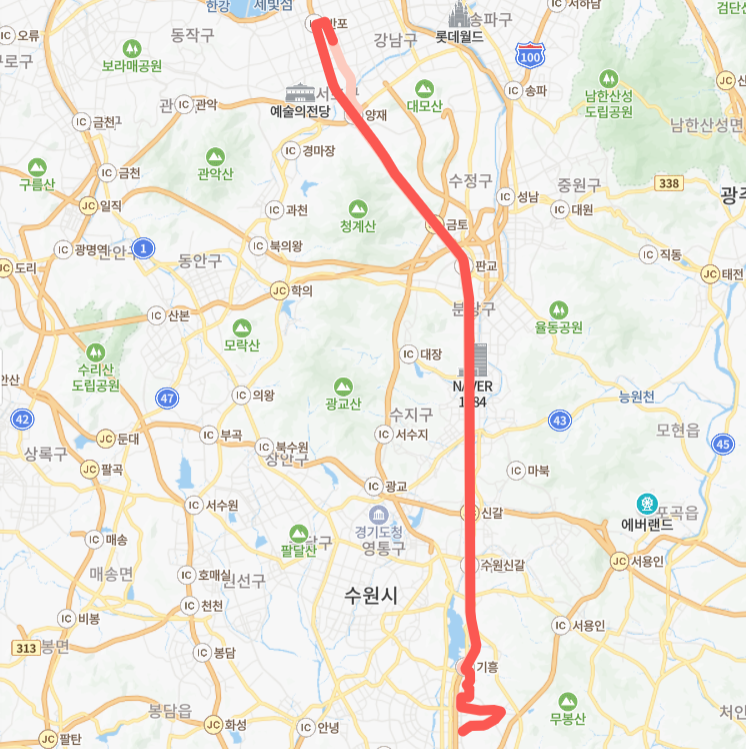 서울-화성-6002-1번-버스-노선-지도