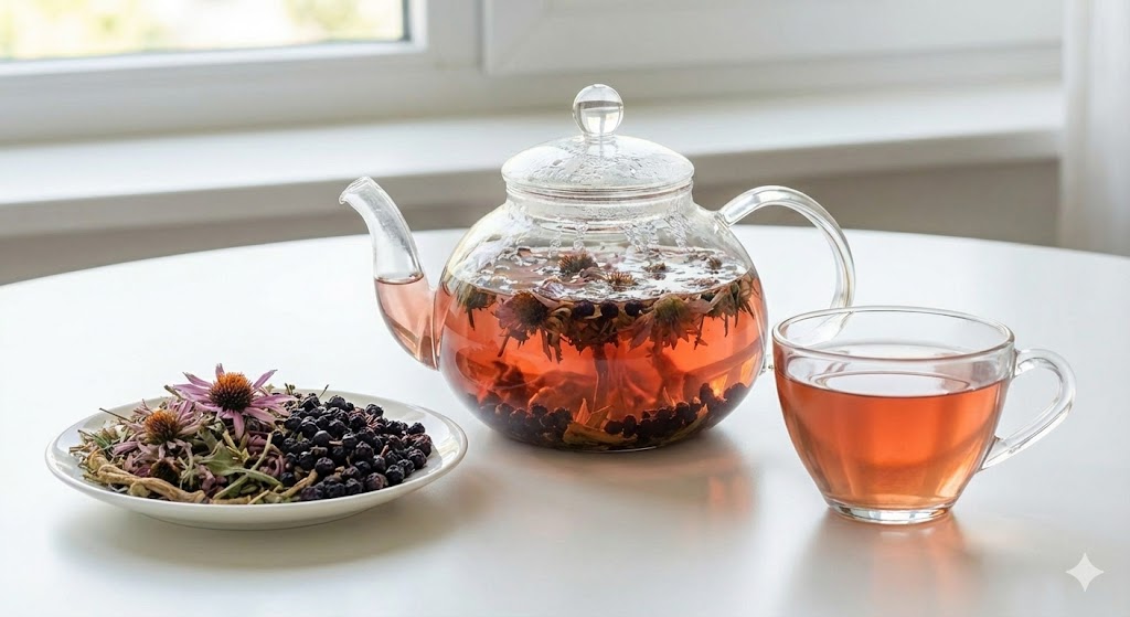 감기 바이러스 복제를 억제하고 신체 면역 세포를 깨워 독감 유행 시기 최고의 방패가 되는 에키네시아 엘더베리 블랜딩