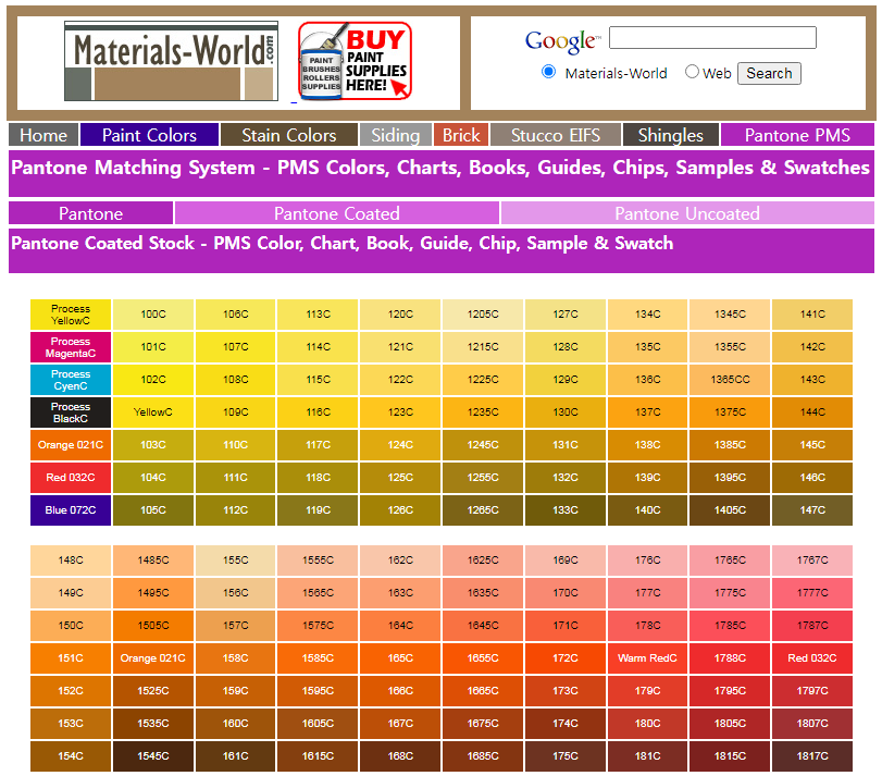 Pantone Coated, 팬톤 코팅