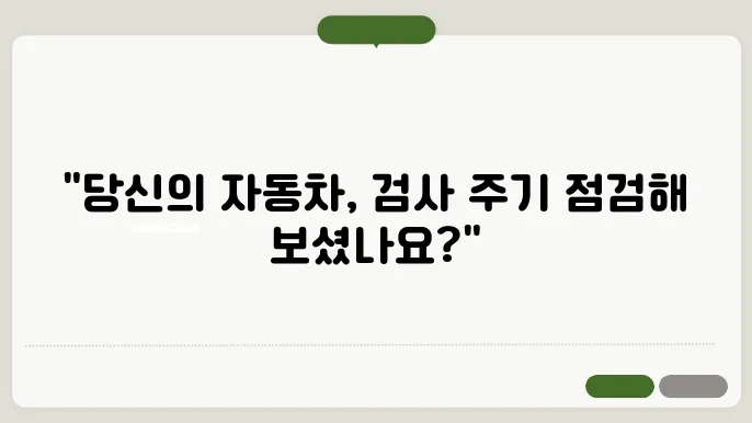 자동차 검사 주기 규정