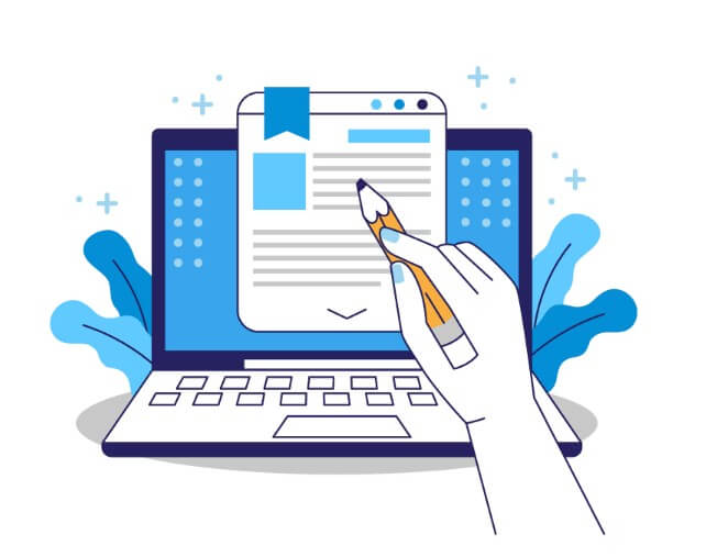 환급신청서를 작성하는 모습