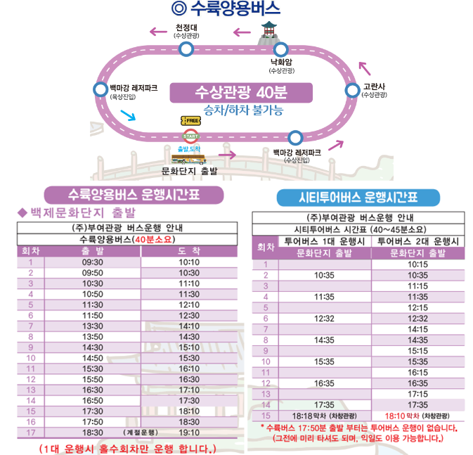 부여 수륙양용버스 시티투어 할인 예약방법(출처-예약홈페이지)