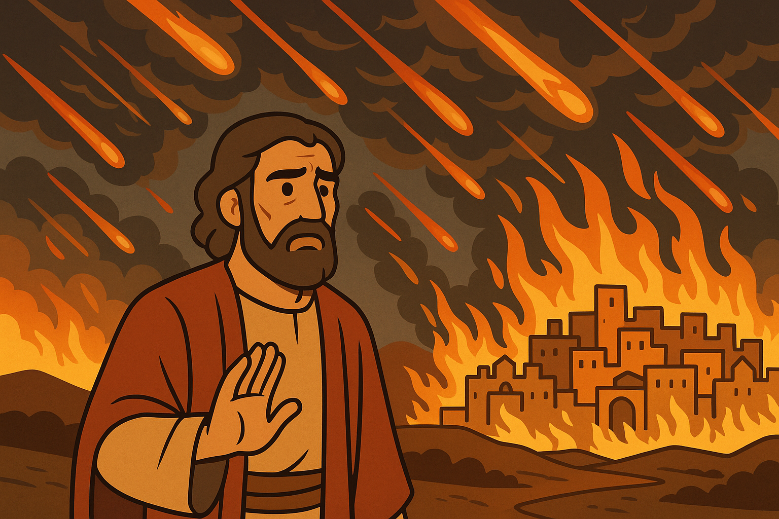 마을이 불타는 사진