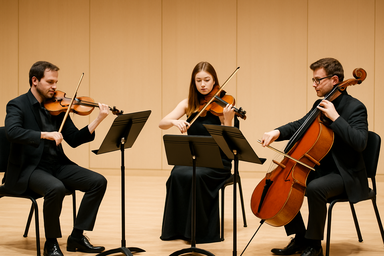 독일 음악대학에서 연주가 이루어지고 있는 장면