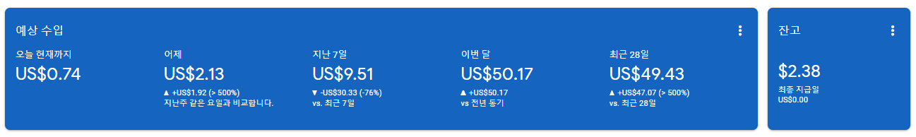 애드센스-예상수입-달러-지급정산