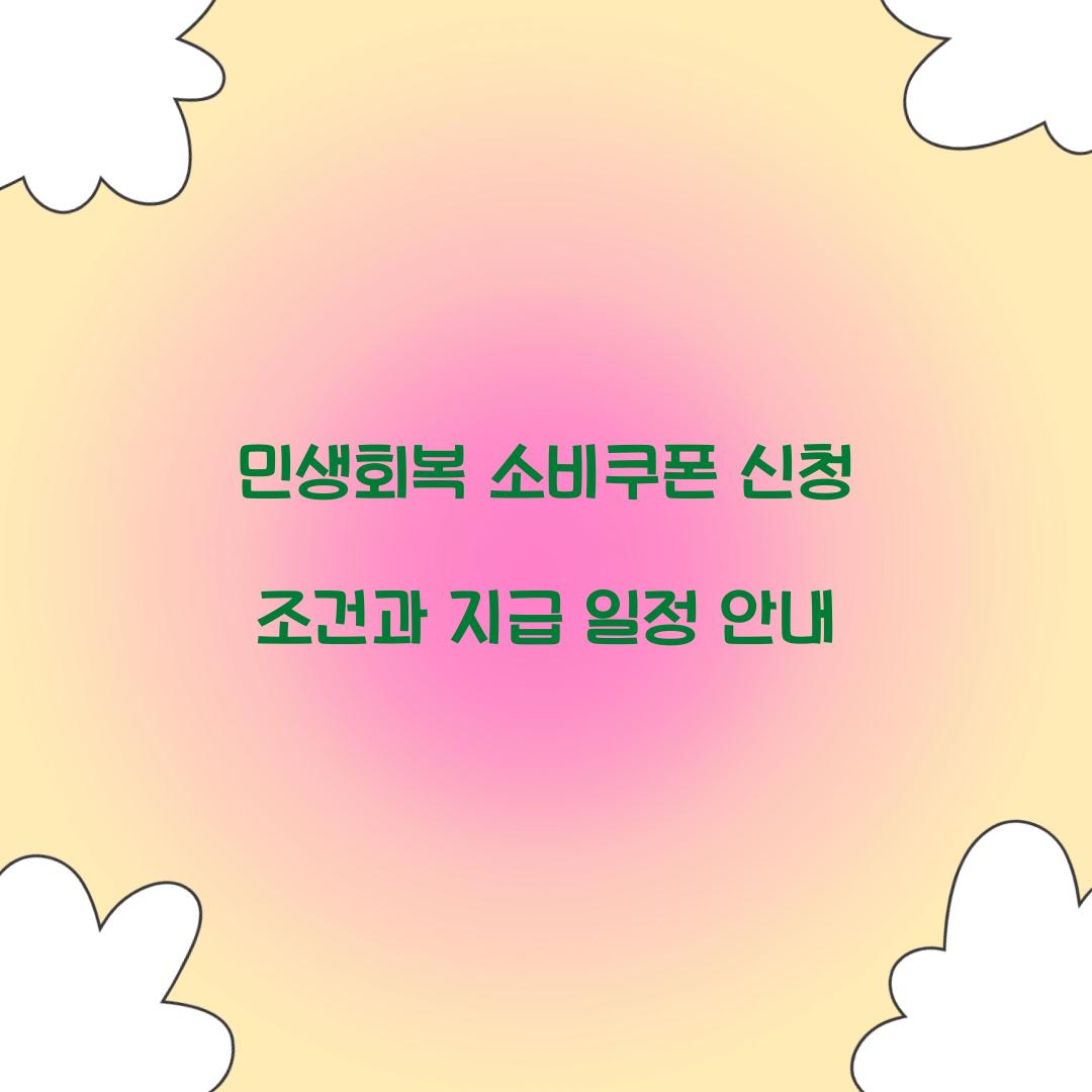 민생회복 소비쿠폰