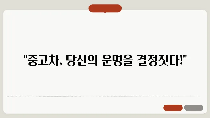 중고차 잘 고르는법