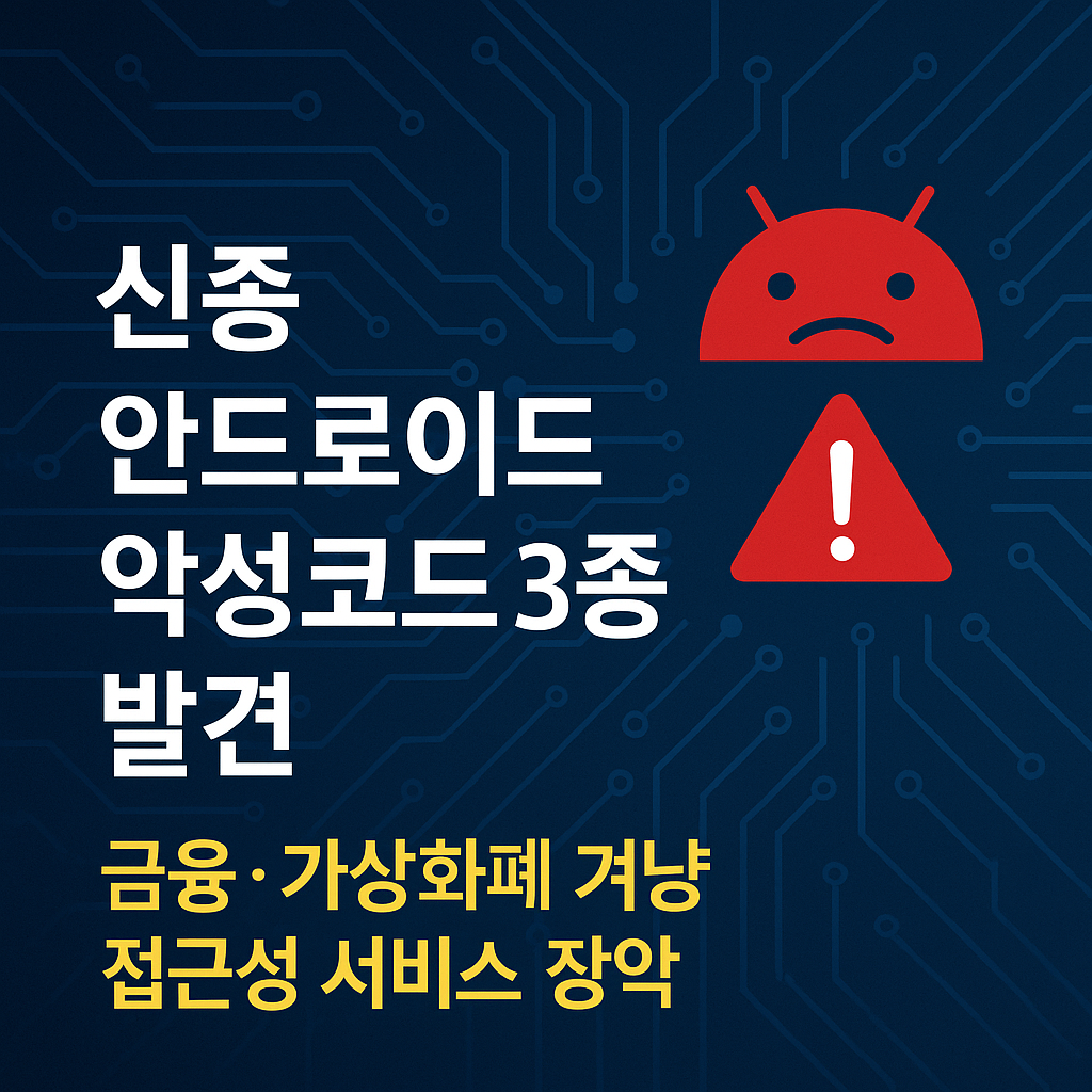 신종 안드로이드 악성코드 3종 — 금융·가상화폐 겨냥 위협 고도화
