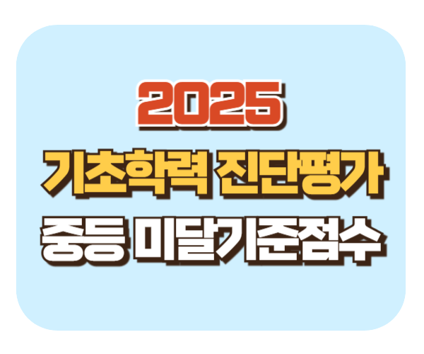 2025 기초학력진단평가 중학교 미달기준점수