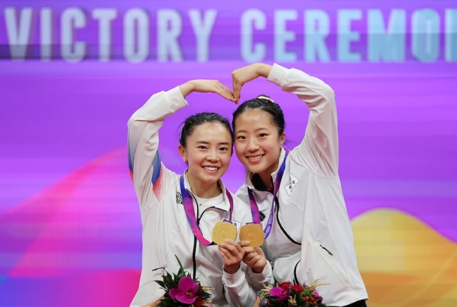 긍정에너지 그 자체!! 전지희/신유빈 조