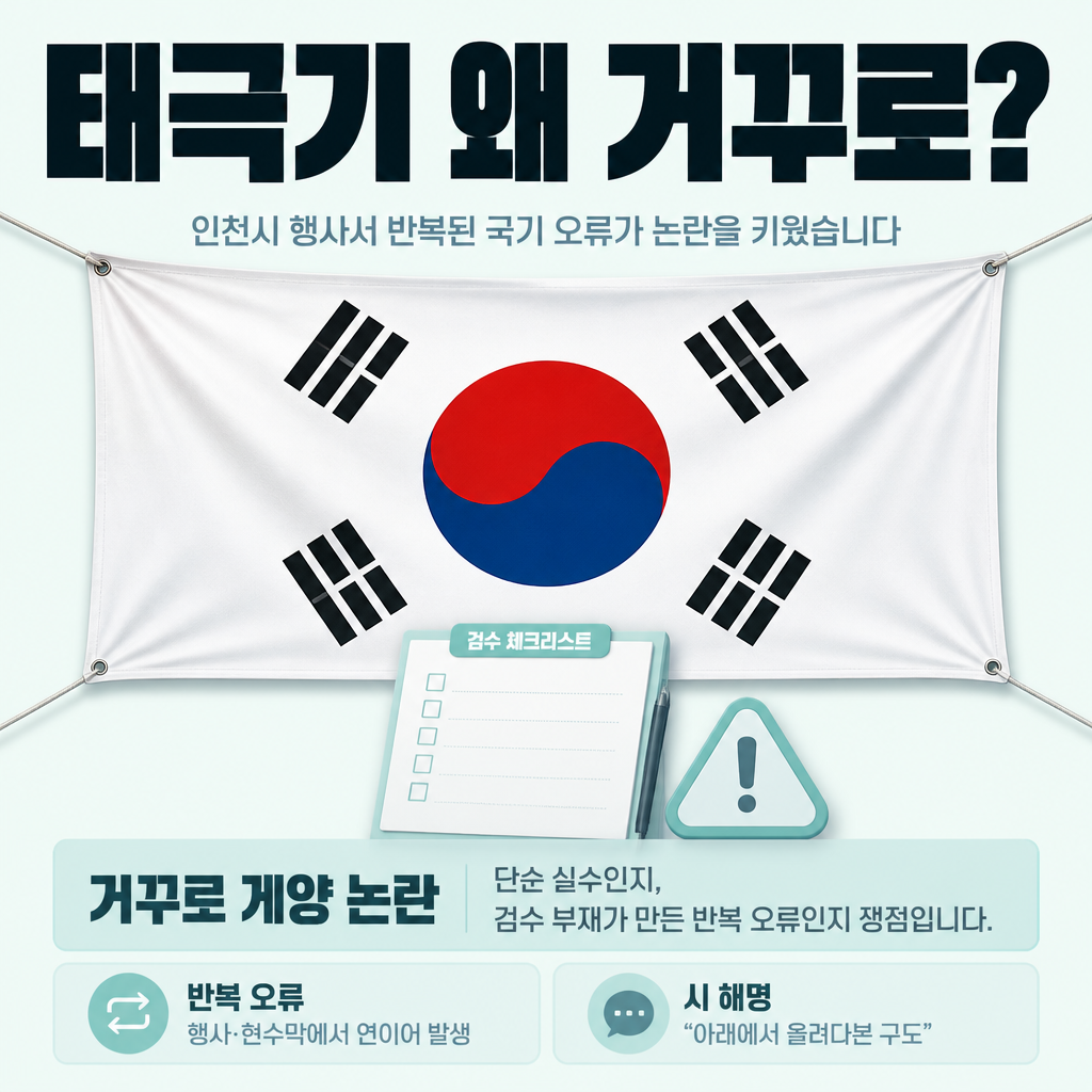 태극기 왜 거꾸로?