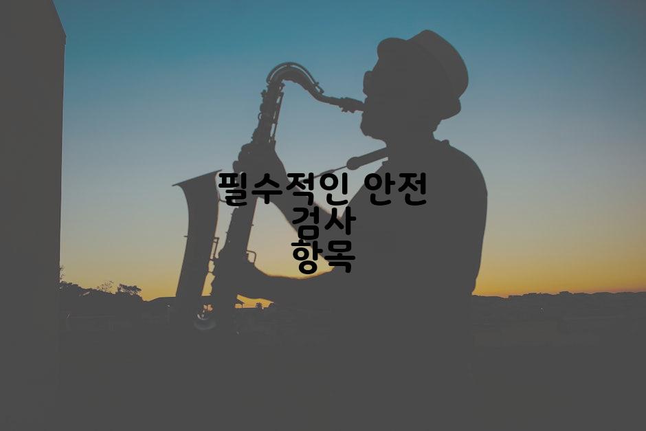 필수적인 안전 검사 항목