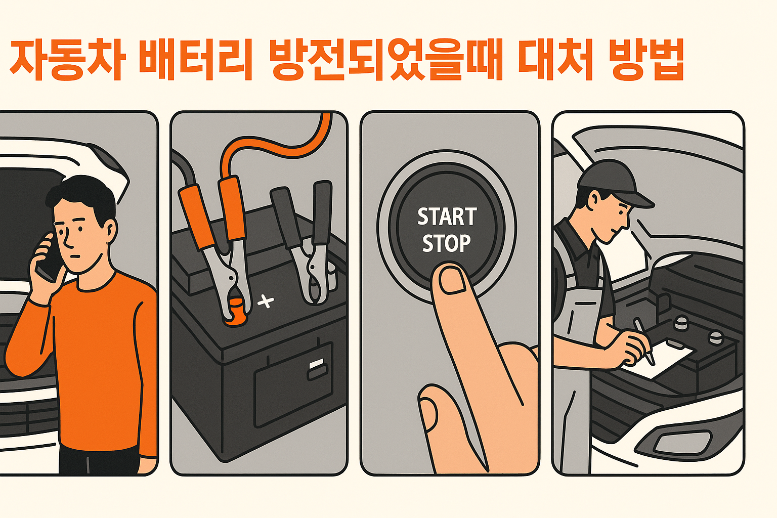 자동차 배터리 방전되었을 때 대처법, 비상키트 활용법