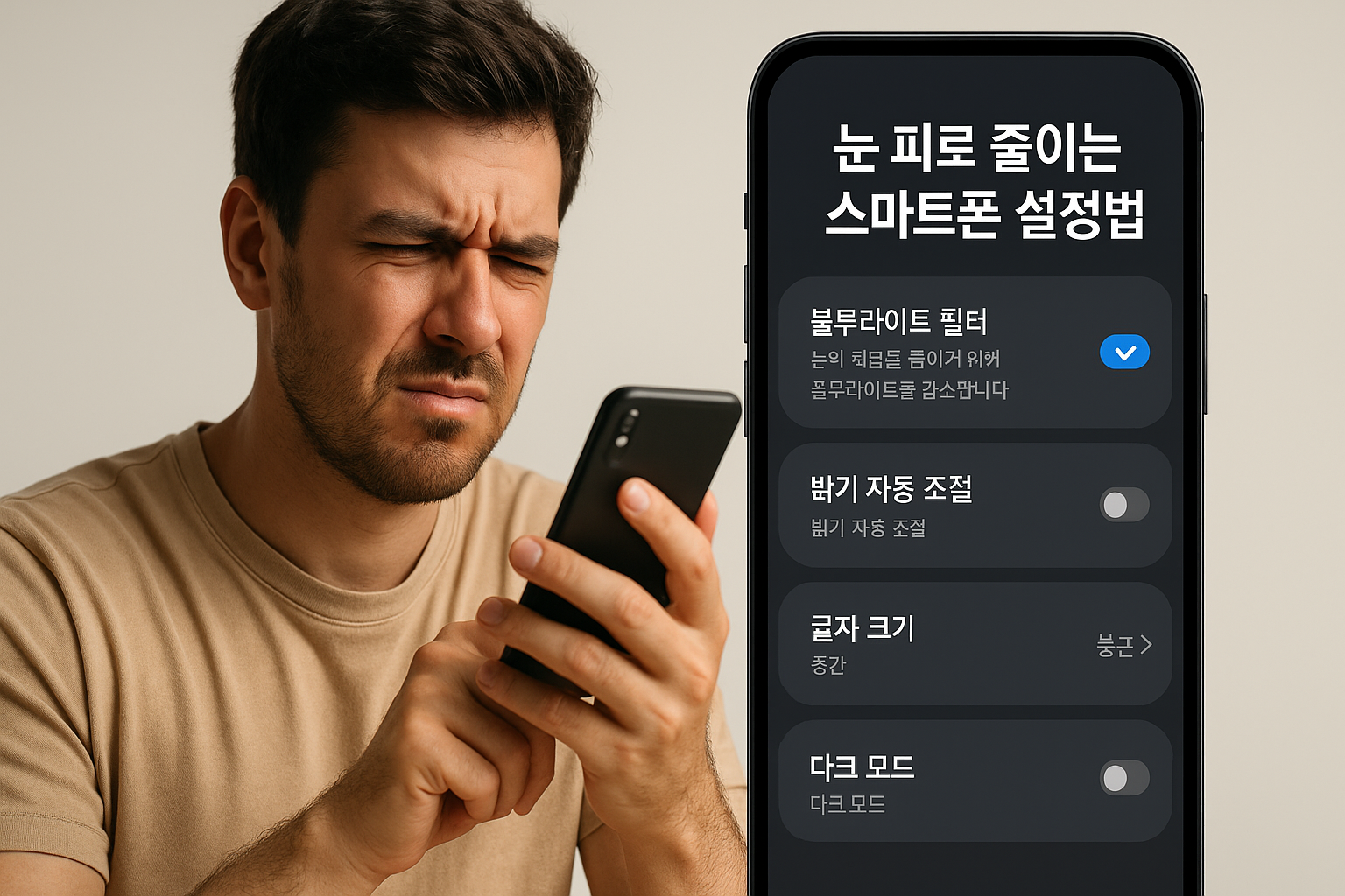눈 피로 줄이는 스마트폰 설정법