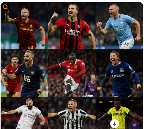 각 리그별 고령 스트라이커 스타일 비교 사진