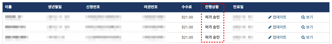 ESTA-발급방법-설명-승인화면