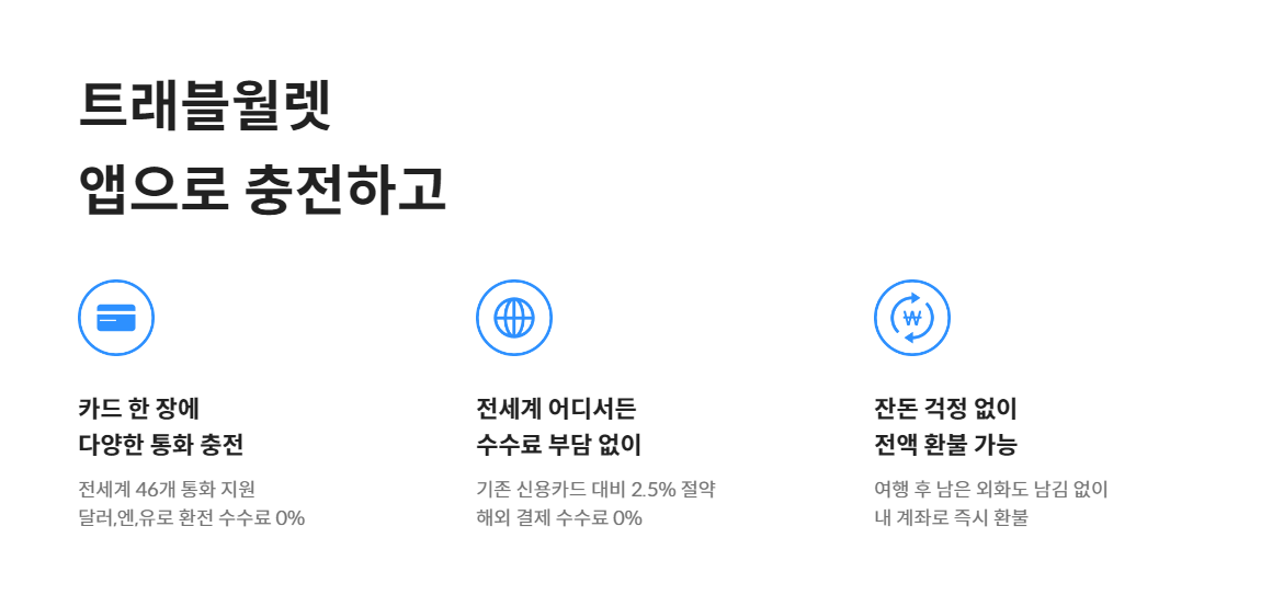트래블 월렛 카드와 일반 카드 비교