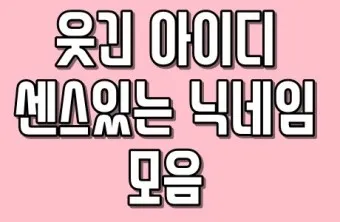 웃긴 닉네임 추천 재밌는 닉네임 웃긴 이름 모음_12