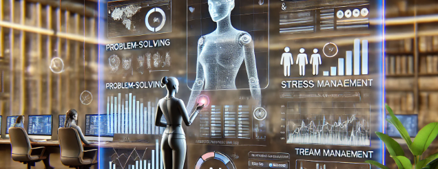 후보자의 기술과 성격을 분석하는 모습 표현