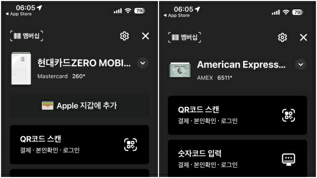 현재는 국내 전용 신용카드와 비자&middot;마스터카드만 등록