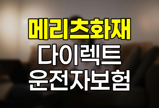 메리츠화재 다이렉트 운전자보험 핵심 분석