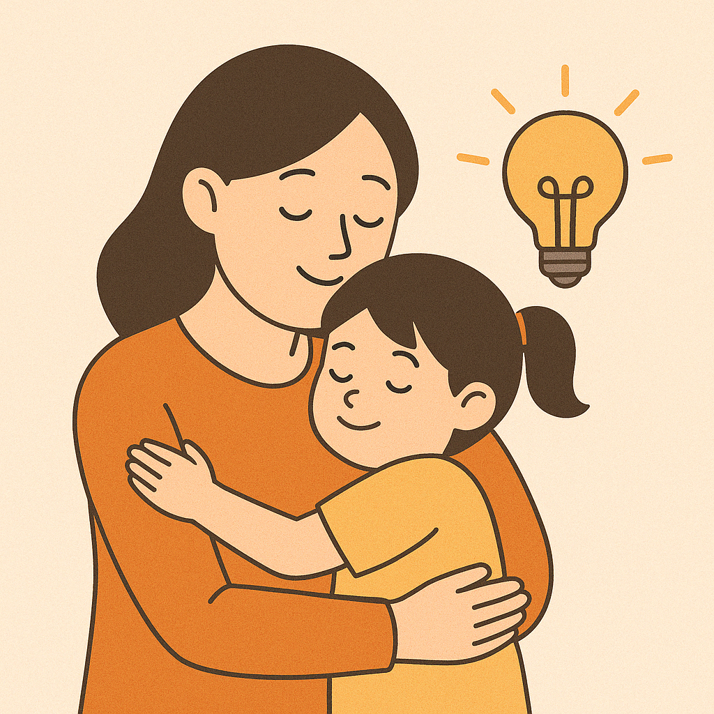 부모가 행복해야 아이도 행복하다는 메시지를 전하는 육아 자기돌봄 일러스트