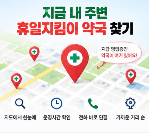 휴일지킴이약국 주말 및 명절 연휴 문 여는 약국 조회 방법