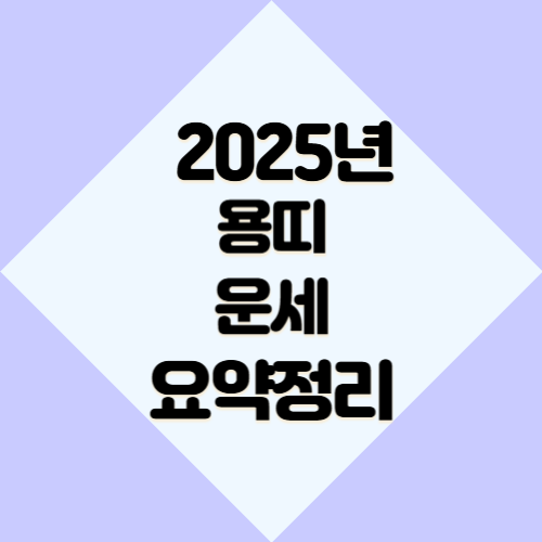 2025년 용띠 운세 요약정리