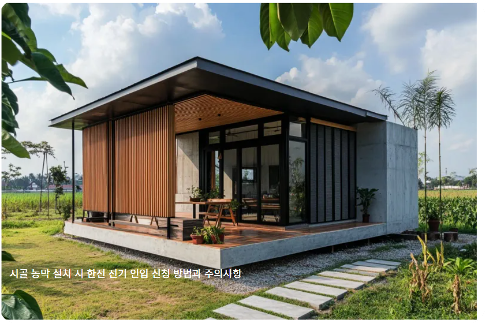 시골 농막 설치 시 한전 전기 인입 신청 방법과 주의사항