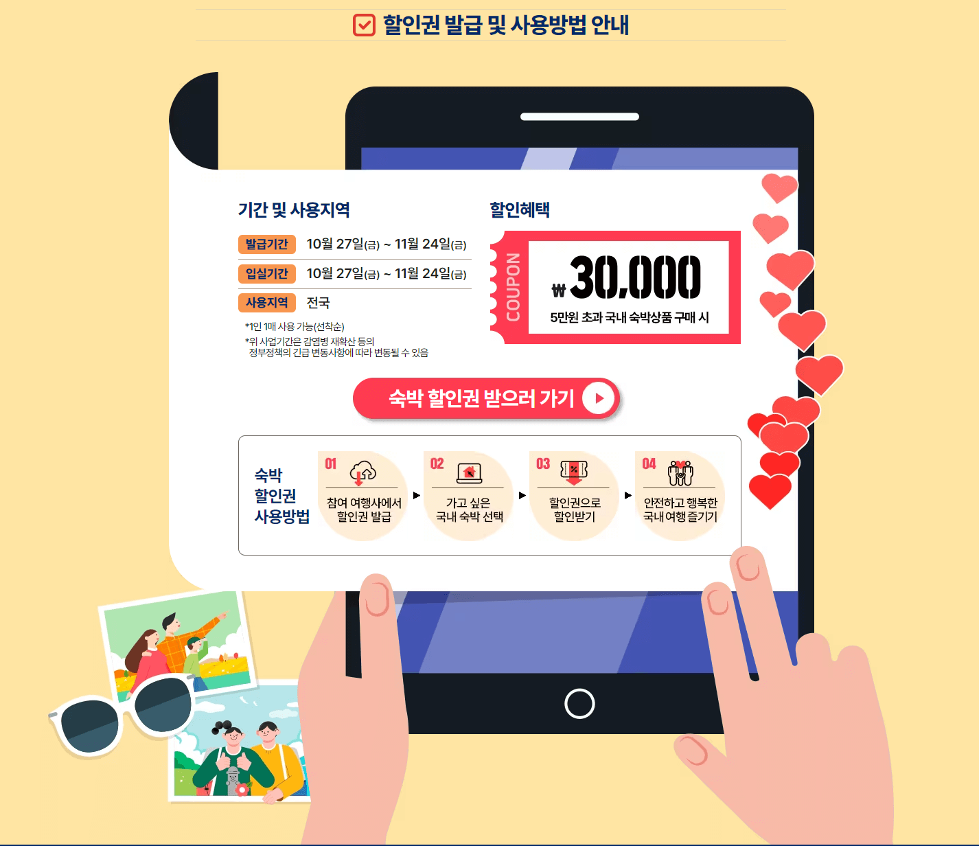 2023 대한민국 숙박할인쿠폰 발급방법