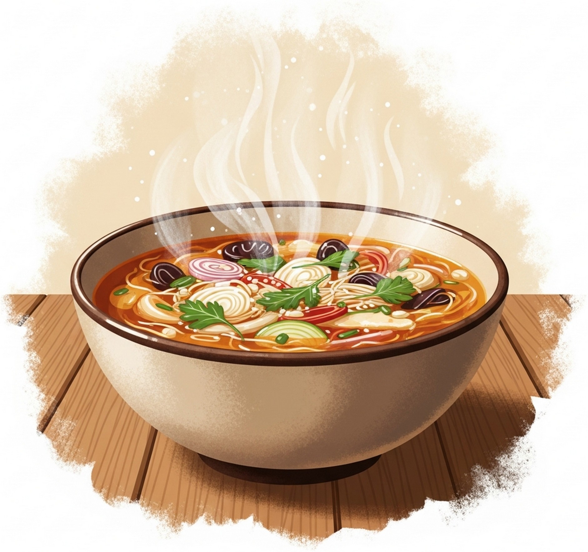 뜨거운 국물 그릇