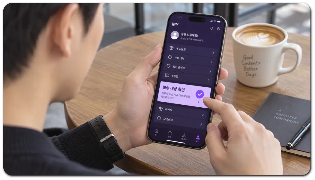 보상-대상-확인하는-스마트폰-화면