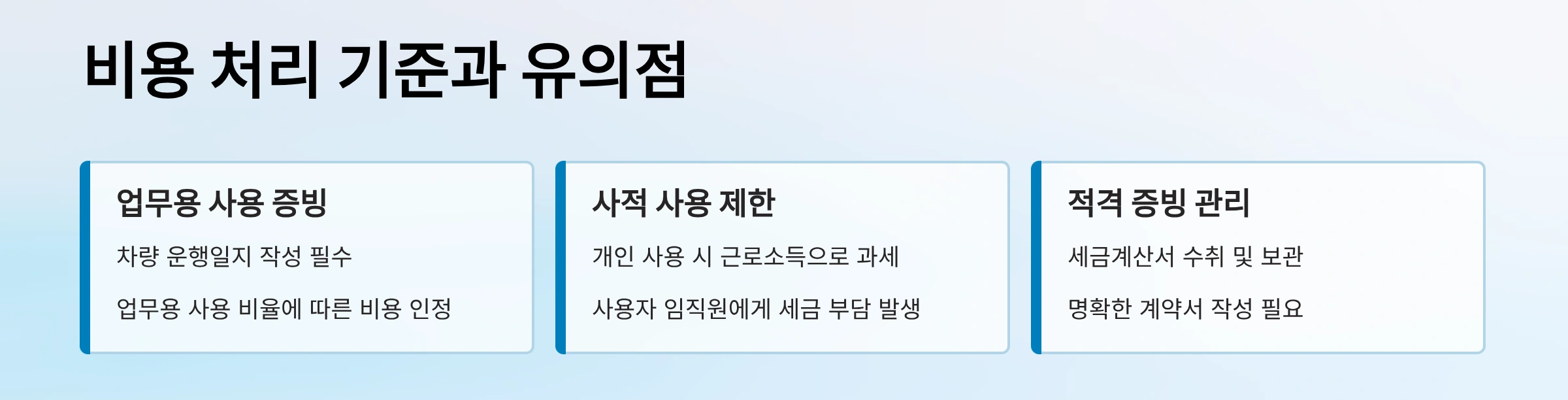 비용처리 기준과 유의점