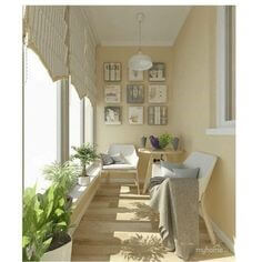 베란다에-의자와-화분이-있는-여유로운-아파트