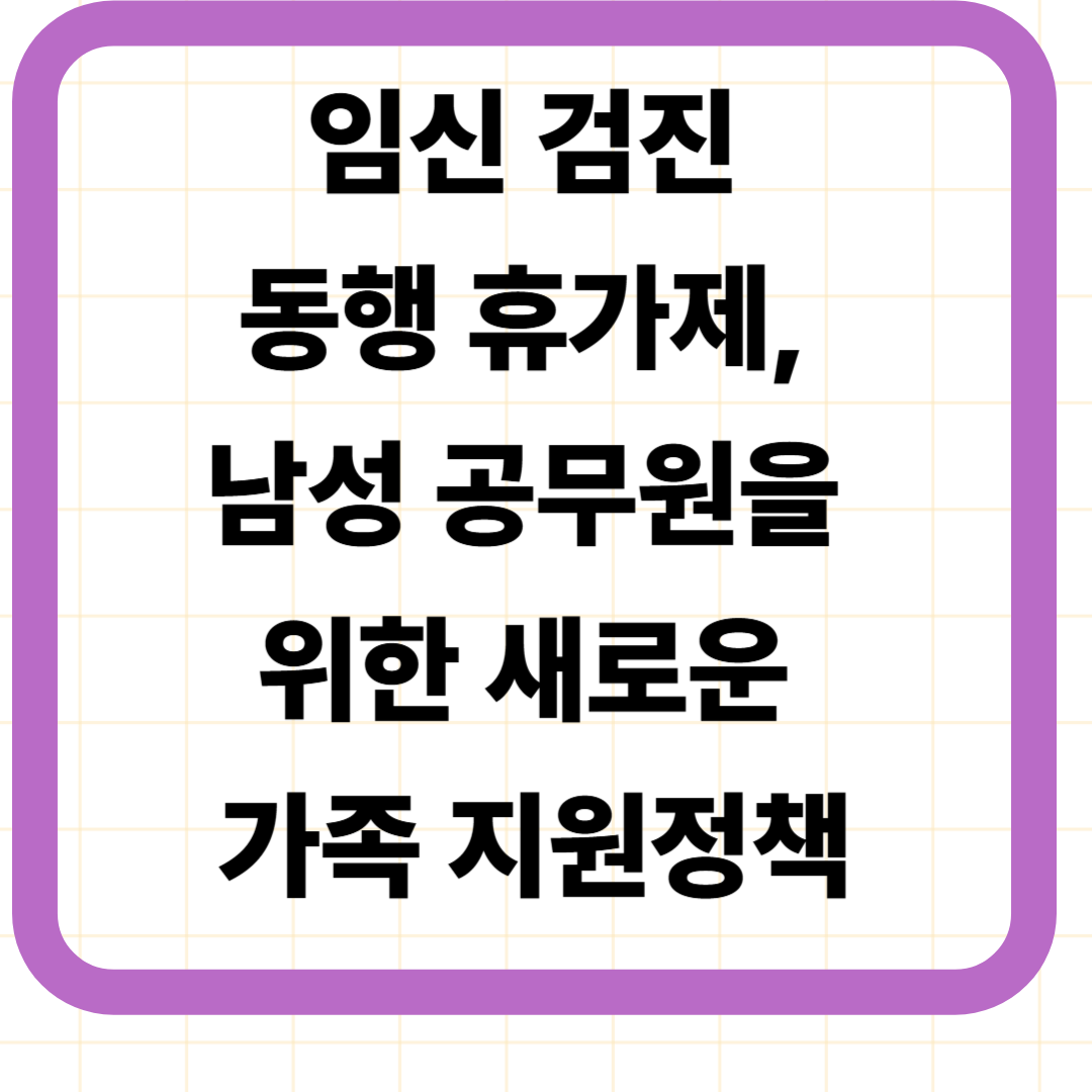 임신 검진 동행 휴가제, 남성 공무원을 위한 새로운 가족 지원정책